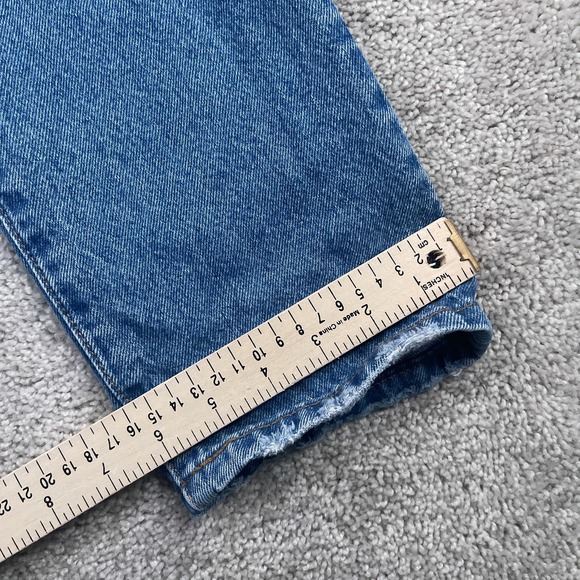 Levis 501 Jeans Womens 24x30 Blue Distressed Denim Button Fly High‎ Rise Pants - Picture 10 of 16